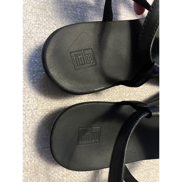 Fitflop Lainey Slingback Thong Sandals Womens Size 7 Black Minimalist Comfort - Picture 6 of 10